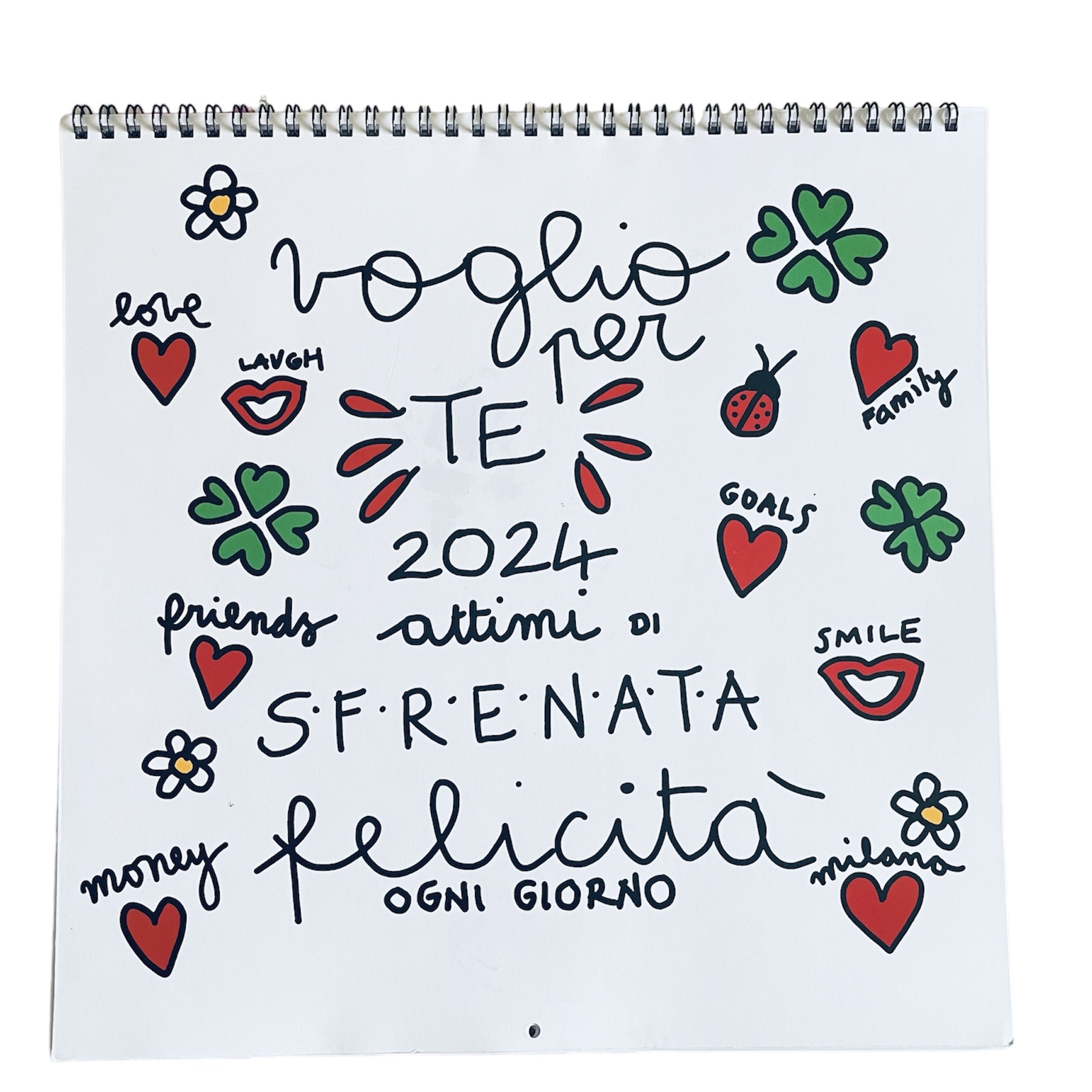 Calendario 2024 super happy -cm.30x62-best seller - Shortlovemessage
